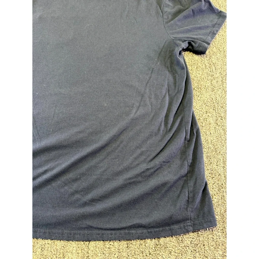 Lacoste Sleepwear Top Mens Large Navy Blue Cotton Blend Pocket Embroidered Logo